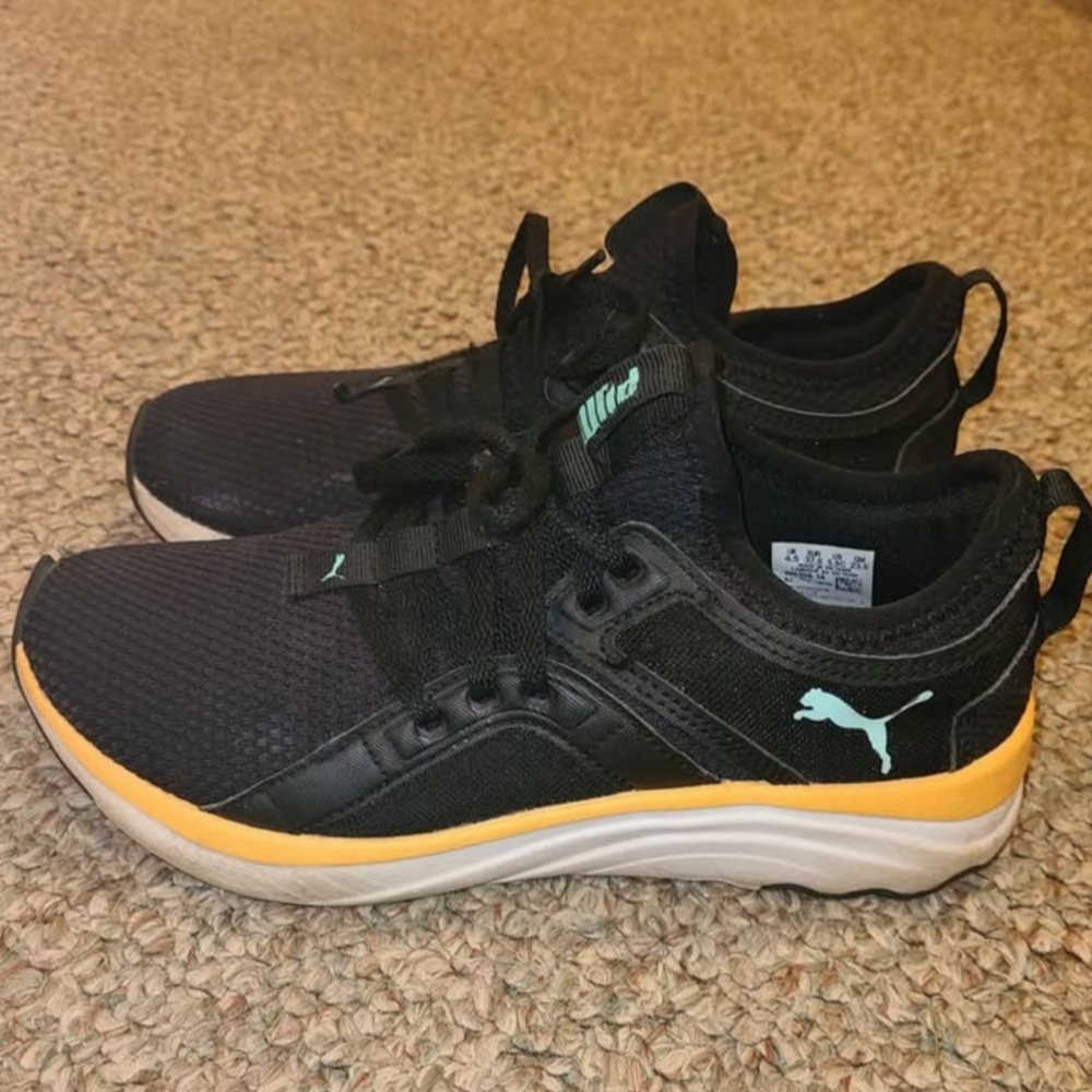Puma Black and Yellow Athletic Shoes